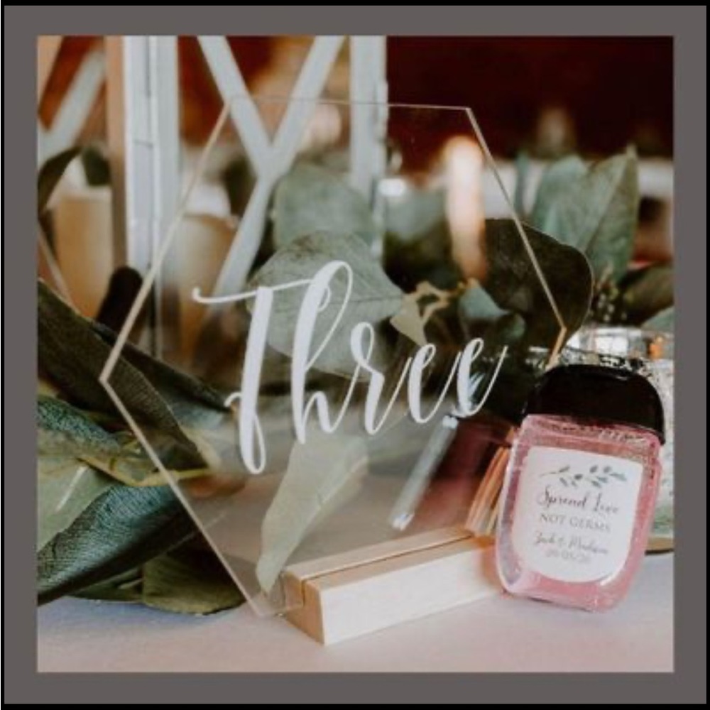 Hexagon Wedding Table Numbers - Picture 2 of 5